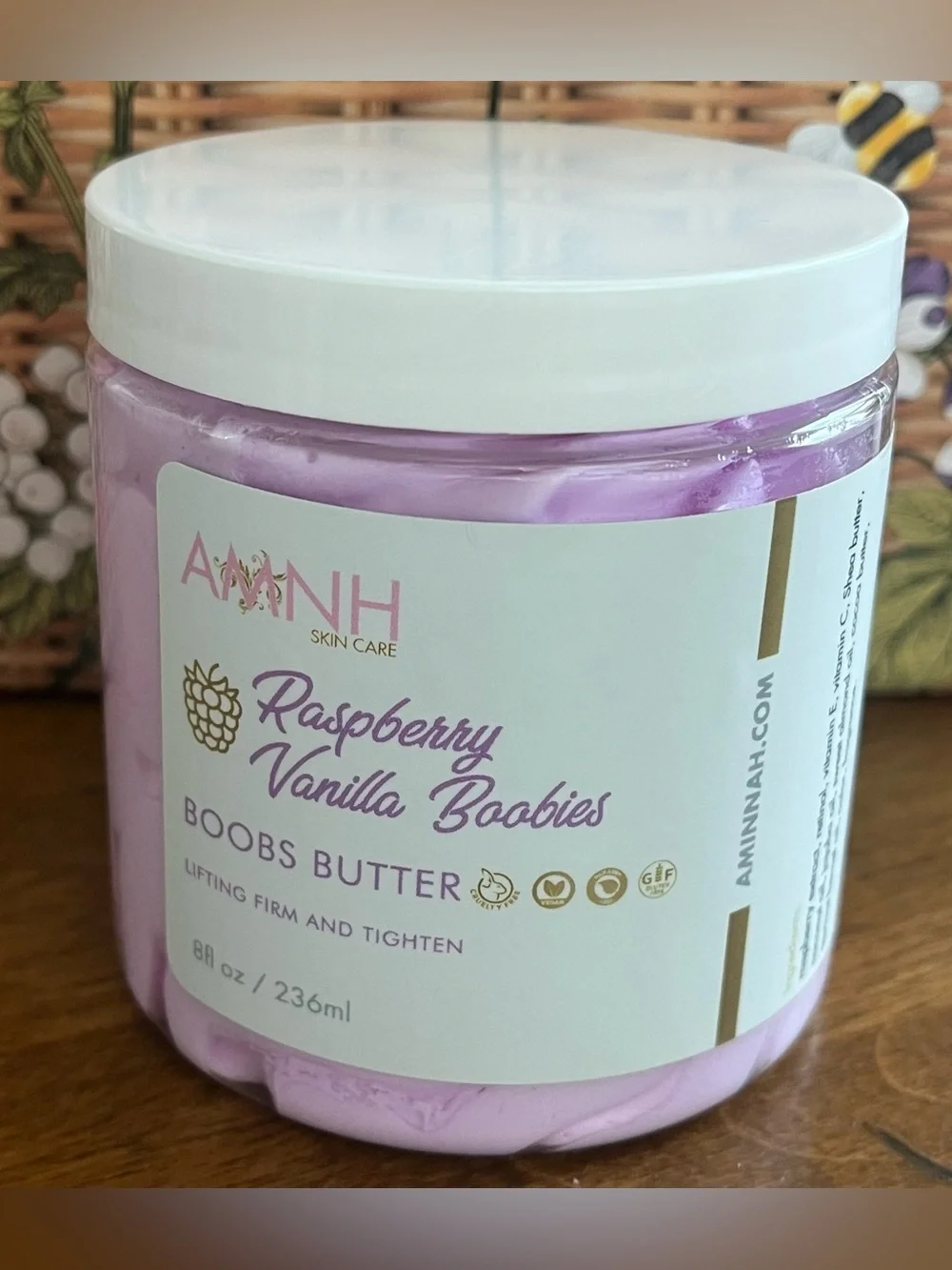Aminnah Raspberry Vanilla Boobies Boobs Butter - NEW
